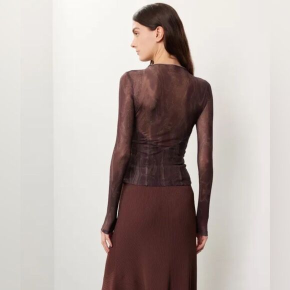 Louna Burnout Long Sleeve Blouse Size XL - Picture 3 of 9